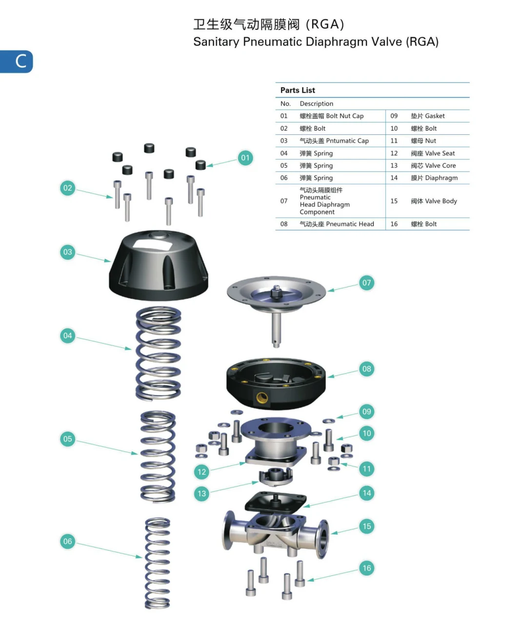 Sanitary Pneumatic Diaphragm Valve Made in China, Tri-Clamp Sanitary Diaphram