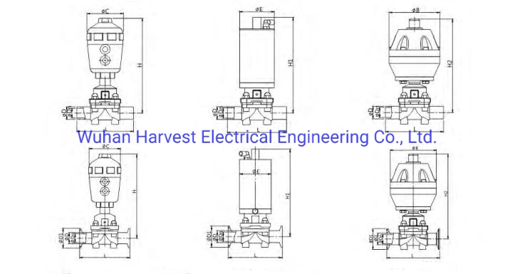 Sanitary High Purity 3A/DIN Clamp/Welded Stainless Steel Pneumatic Diaphragm Valve for Pipeline System