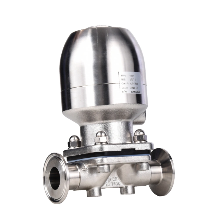 3A Stainless Steel Sanitary Tri Clamp Diaphragm Valve with Pneumatic Actuator