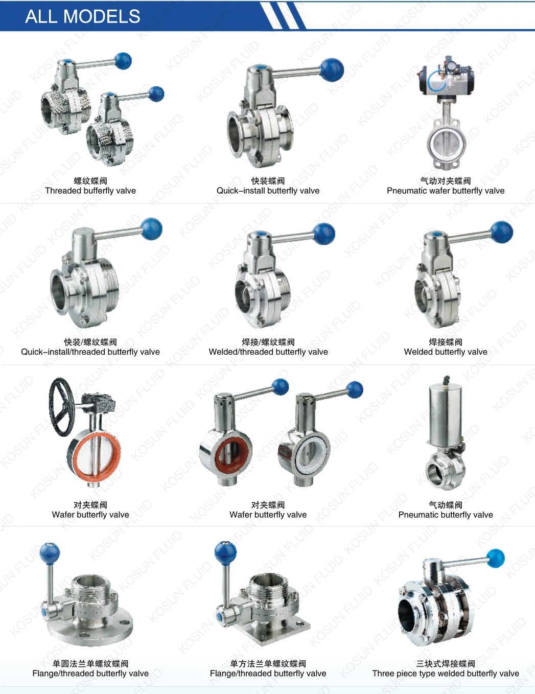 Stainless Steel Sanitary Hygienic Manual Electric Pneumatic Motorized Actuator Ss Inox Weld Tri Clamp Butterfly Valve Price