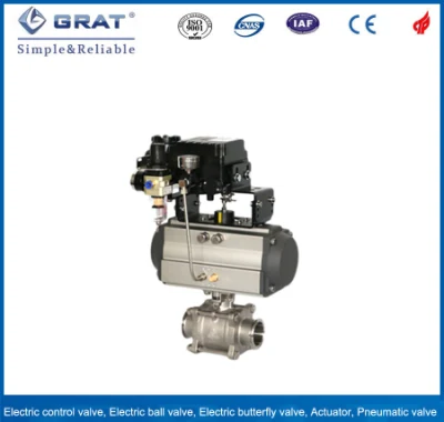 Einfach zu installierender, schnell zu reinigender, motorisierter Sanitärkugelhahn aus SS316 mit Tri-Clamp-Enden