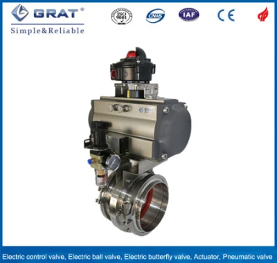 Doppeltwirkendes DN100 4-Zoll-Edelstahl-Pneumatik-Absperrventil mit Sanitärklemme für die Industrie in Lebensmittelqualität